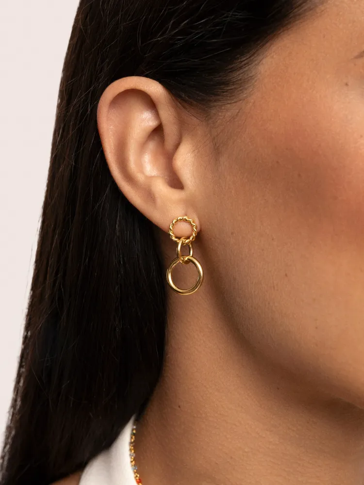 Zware Klasse Circles Twist Goud Earrings