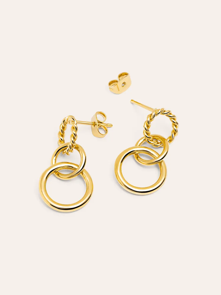 Zware Klasse Circles Twist Goud Earrings