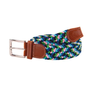 Casual Plaited Belt Royal Blue/Lime Olijfgroen 47.2"