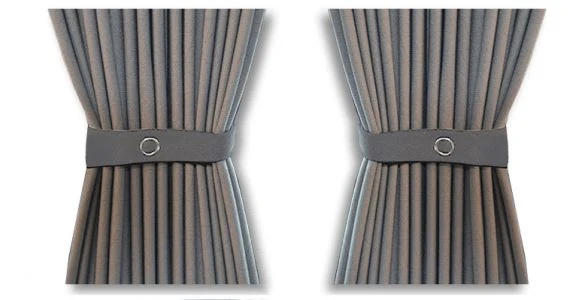 VW Transporter T5 to T6.1 (2003-2024) Curtain Kit - Right Centre Non-Sliding Door normaal Grey) met Remmechanisme