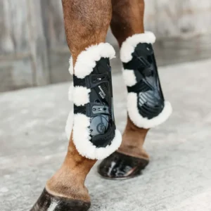 Vegan Sheepskin Bamboo Elastic Tendon Boots Koolzwart S