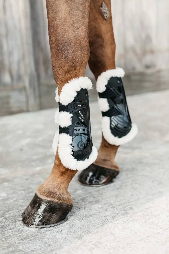 Vegan Sheepskin Bamboo Elastic Tendon Boots Koolzwart S