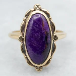 Antiekstijl Sugilite Ring Scalloped Frame