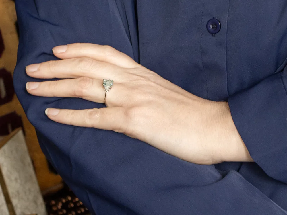 Aquamarine and Diamond Wit Gold Ring
