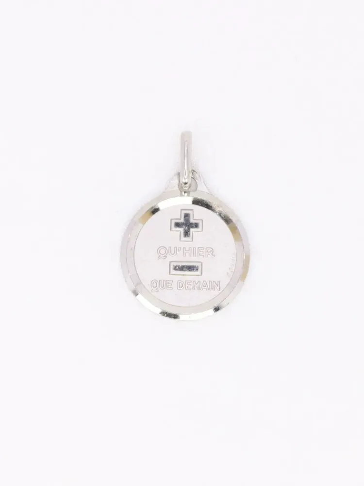AUGIS - Round love medal white gouden More than yesterday Less than tomorrow