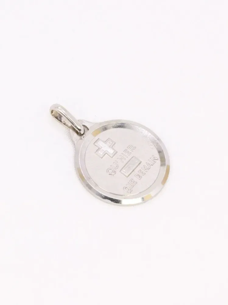 AUGIS - Round love medal white gouden More than yesterday Less than tomorrow
