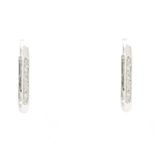 Boucles d'oreilles en or blanc serties de diamants de 0,20 ct