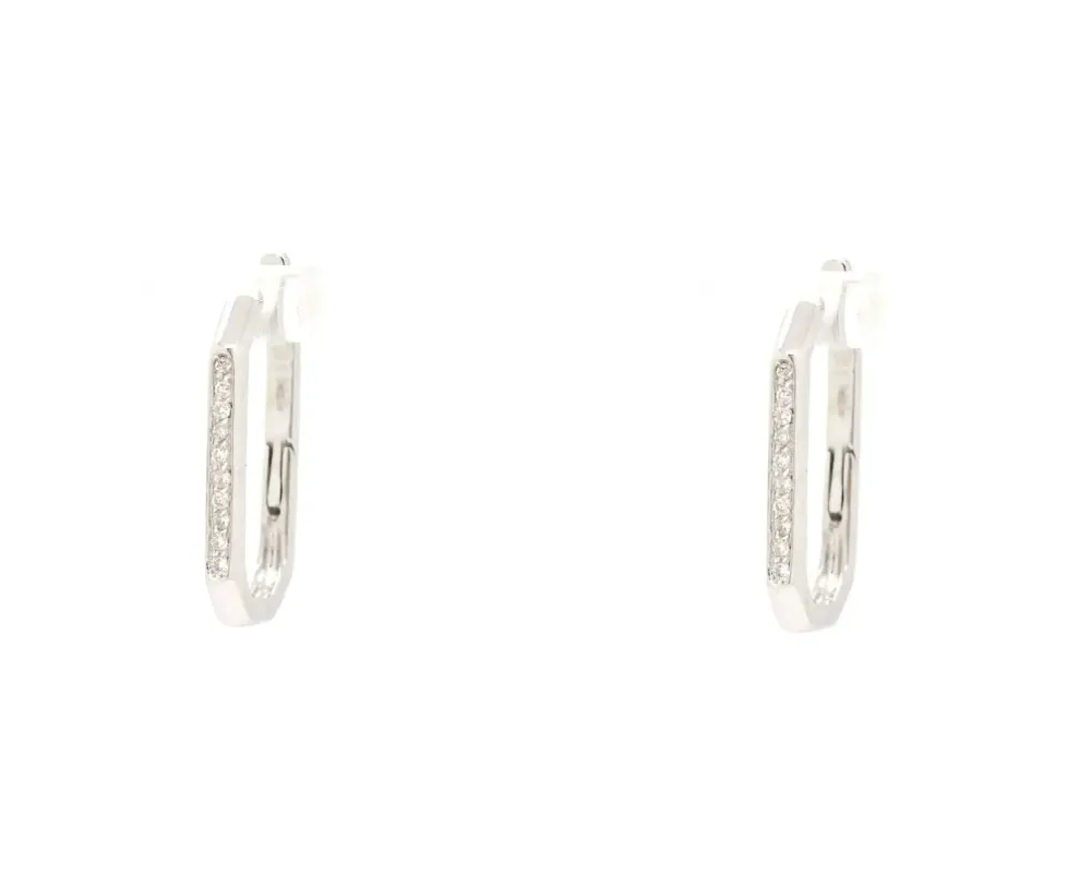 Boucles d'oreilles en or blanc serties de diamants de 0,20 ct