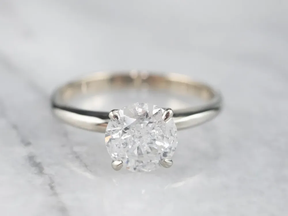 Classic Diamond Solitaire Engagement Ring Ivoor Gold