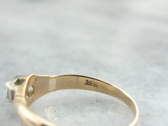 Diamond Studded Belcher Engagement Ring