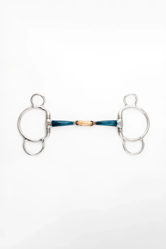 Ergonomic 3-Ring Bit Tweemaal Jointed, 14 mm Blue/Brown 125 mm