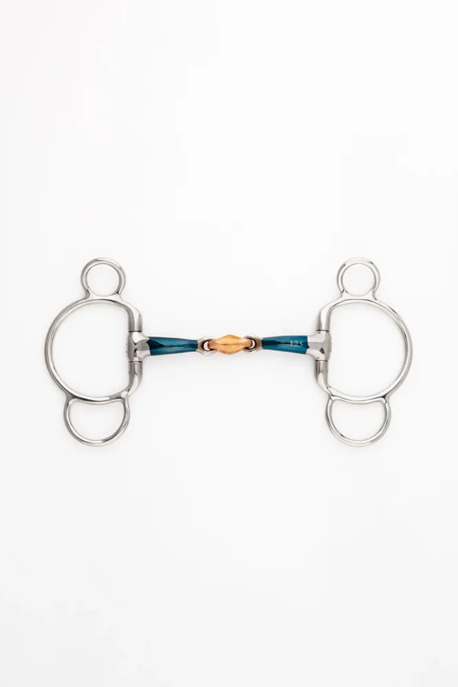 Ergonomic 3-Ring Bit Tweemaal Jointed, Lock Up, 14 mm Blue/Brown 125 mm