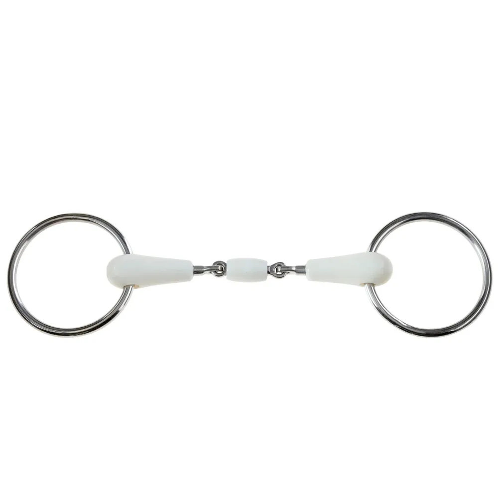 Flexi Loose Ring Oval Link Snaffle Bit Ivory Wit 114 mm