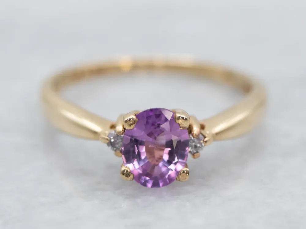 Framboos Sapphire and Diamond Engagement Ring
