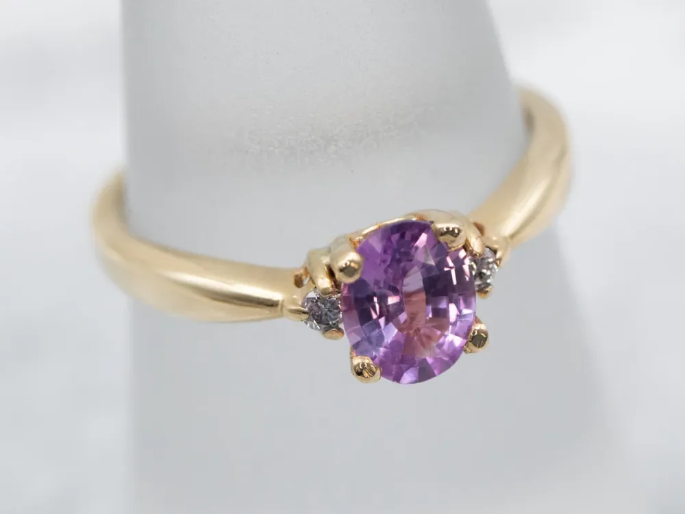 Framboos Sapphire and Diamond Engagement Ring
