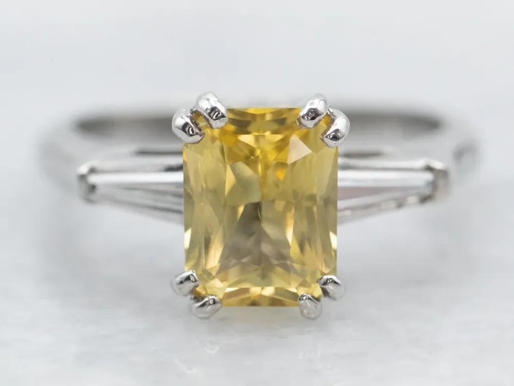 Gegalvaniseerde ring Platinum Goudgeel Sapphire and Diamond Ring