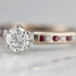 GIA Certified Diamond and Ruby Ring