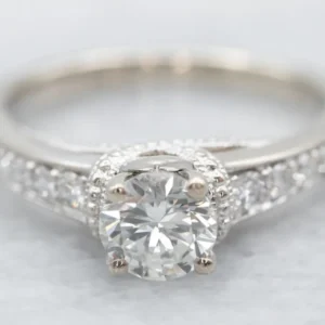 Glittering Wit Gold Diamond Engagement Ring