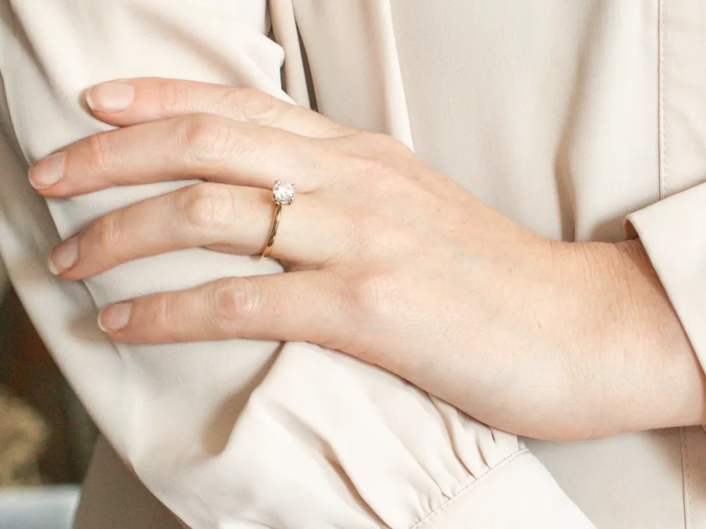 Gold and Platinum GIA Gecertificeerd Diamond Solitaire Engagement Ring