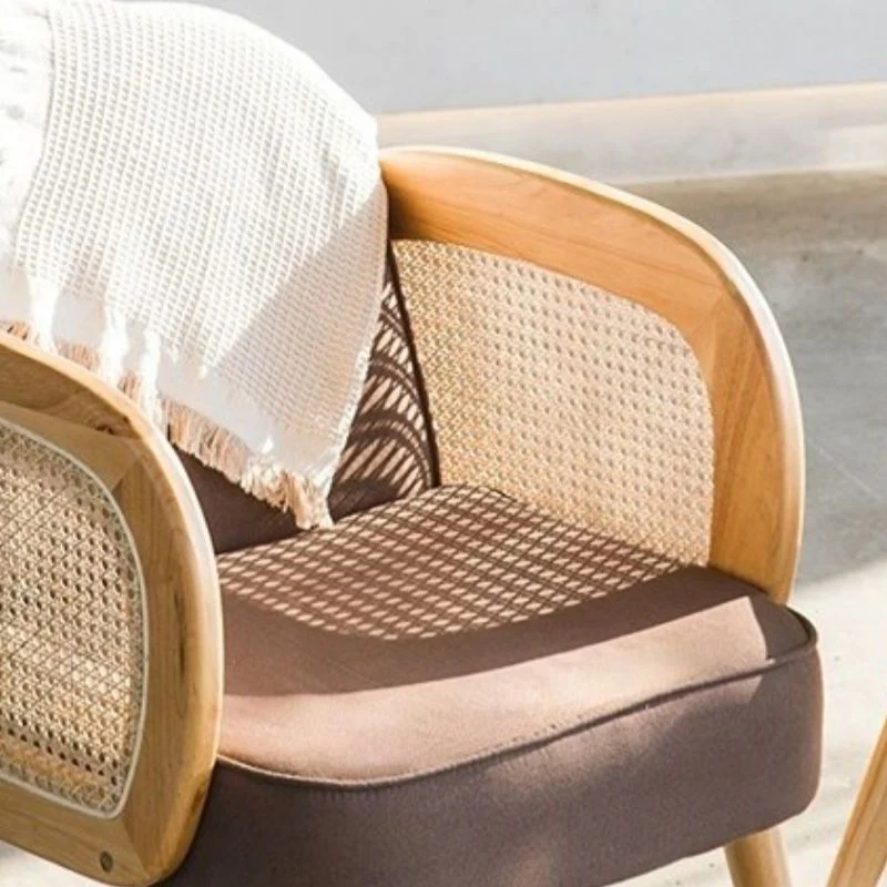 Industrial Upholstered Accent Armchair 4 Legs Wood Frame Armchair Orange