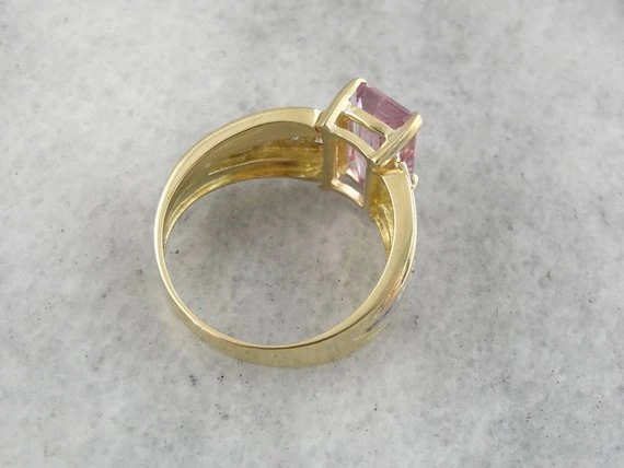 Light Pink Tourmaline and Diamond Ring