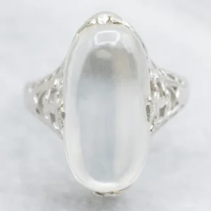 Lovely Art Deco-Era Moonstone Solitaire Ring