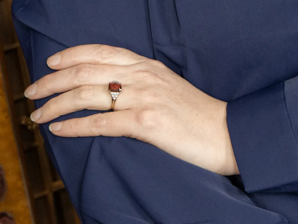Lovely Pink Tourmaline and Diamond Ring