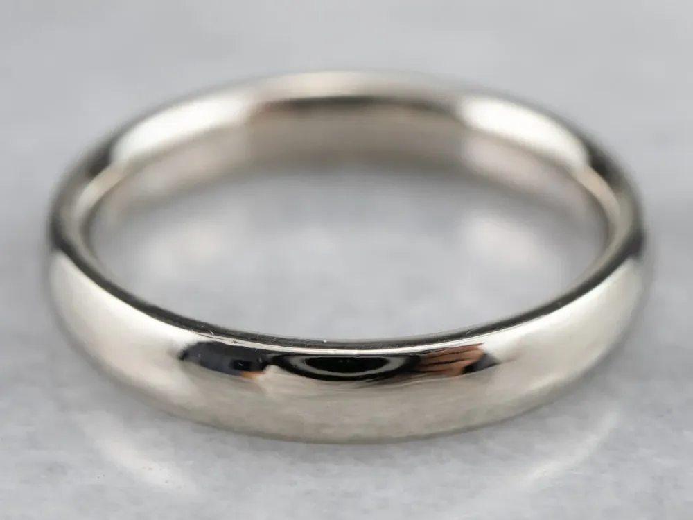 Men's 14K Wit Gold Classic Band Ring