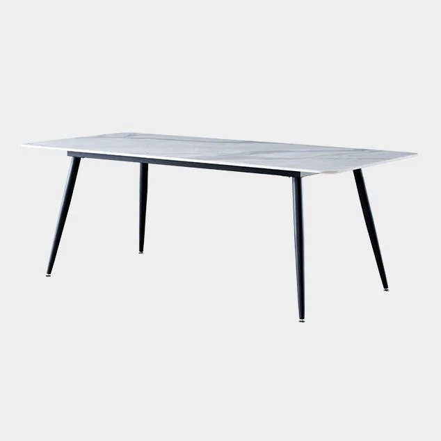 Metal Industrial Rectangle Dining Table Sintered Stone Table 4 Ravenzwart Legs 47