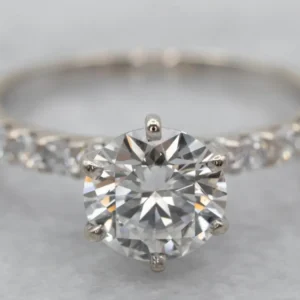 Modern GIA Certified Diamond Engagement Ring