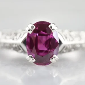 Modern Pink Sapphire and Diamond Engagement Ring
