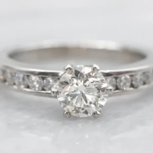 Modern Platinum GIA Geverifieerd Diamond Engagement Ring