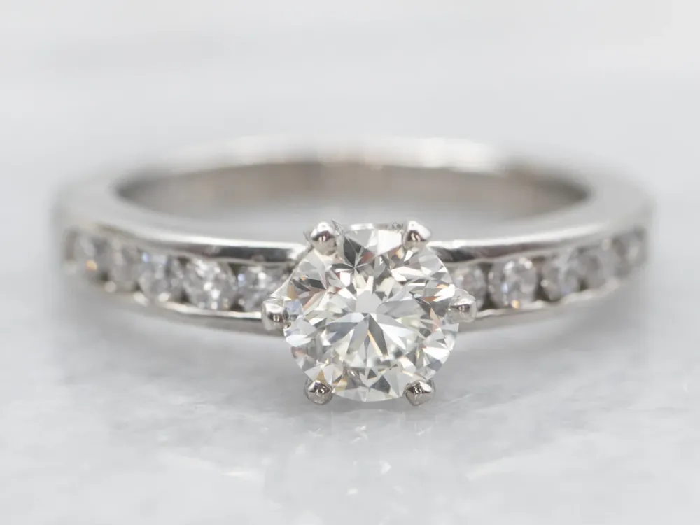 Modern Platinum GIA Geverifieerd Diamond Engagement Ring