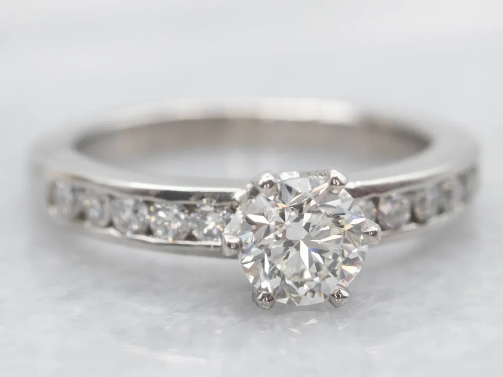 Modern Platinum GIA Geverifieerd Diamond Engagement Ring