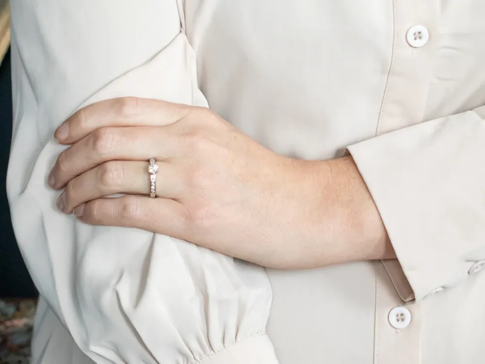 Modern Platinum GIA Geverifieerd Diamond Engagement Ring