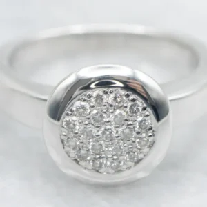 Modernist Ivoor Gold Diamond Cluster Ring