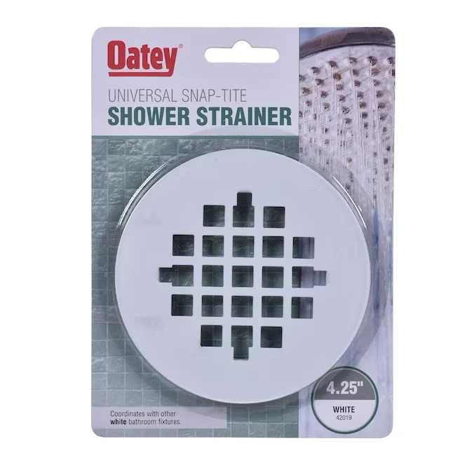 Oatey 4-1/4- Snap-Tite Round Sneeuwwit Strainer