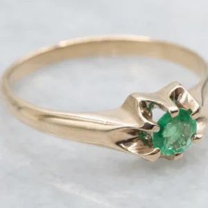 Oud 14K Yellow Gold Emerald Solitaire Ring