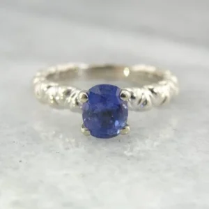 Pale Purple Ceylon Sapphire Geometric Solitaire Engagement Ring