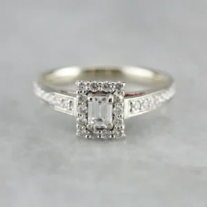 Pave Diamond Encrusted Engagement Ring