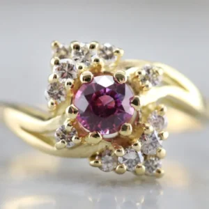 Pink Sapphire and Diamond Bypass Ring