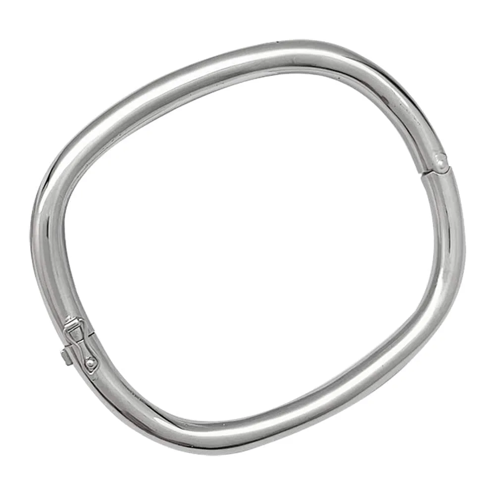 Rigid square bangle bracelet melkwit gold