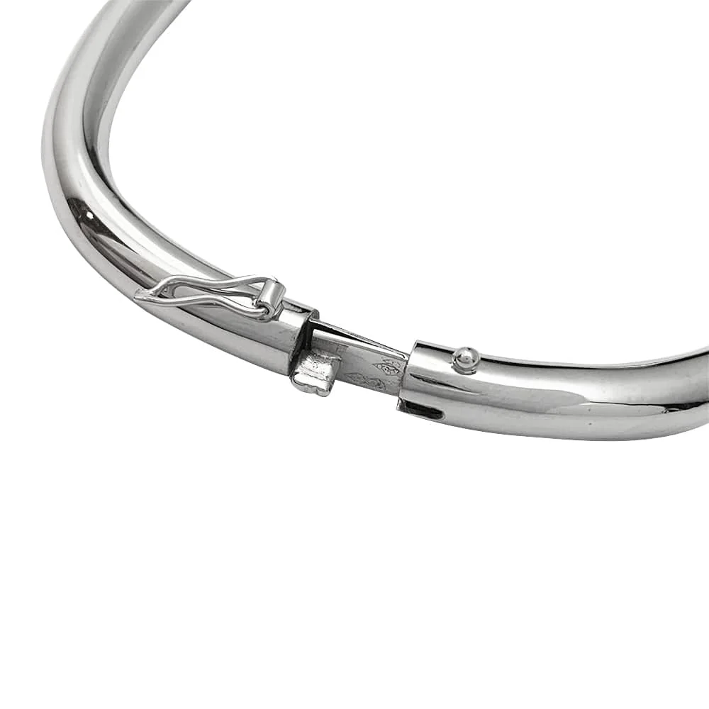 Rigid square bangle bracelet melkwit gold