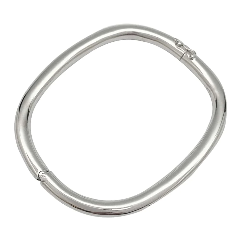 Rigid square bangle bracelet melkwit gold