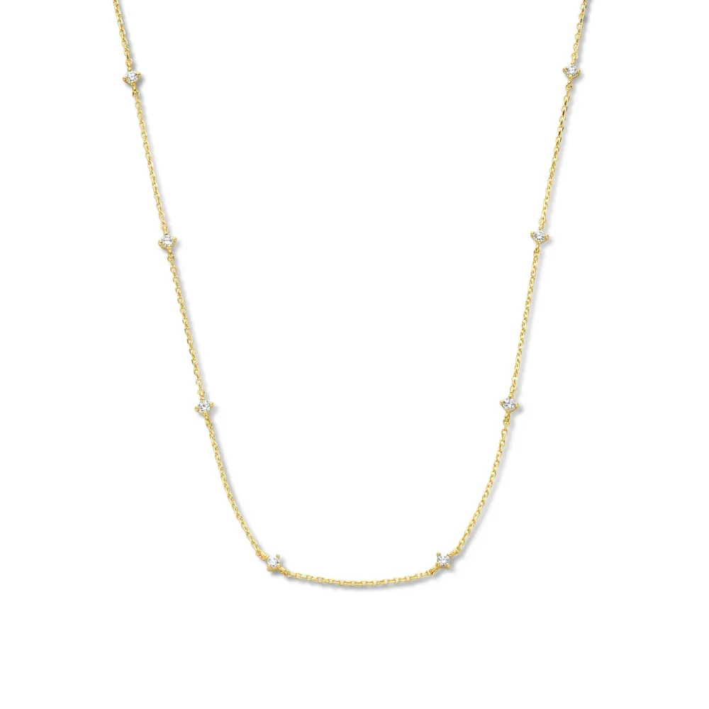 Rivoli Esmée 14 karaat gouden ketting met zirkonia steentjes