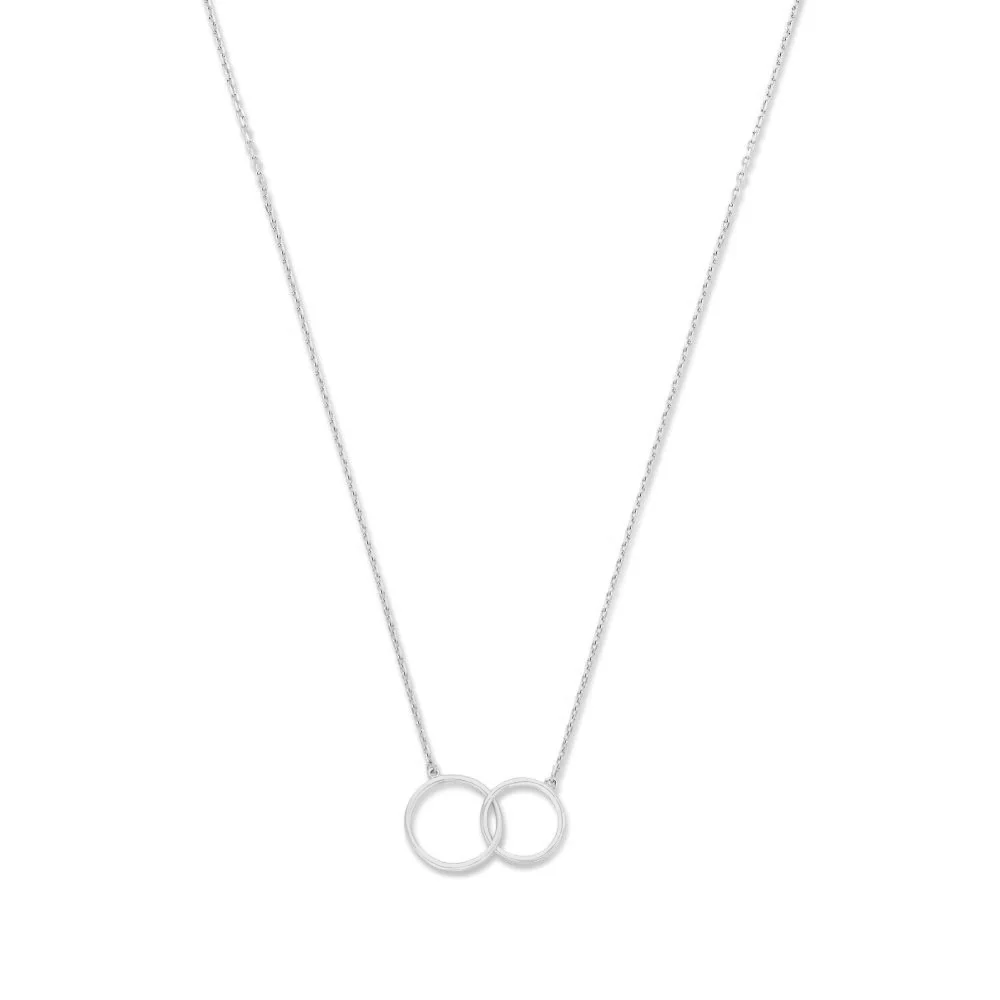 Saint Germain Loulou 14 karaat witgouden ketting met twee ringetjes