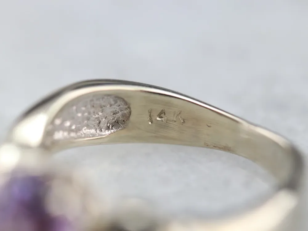 Sluitring Modernist Pruimenpaars Sapphire and Diamond Ring