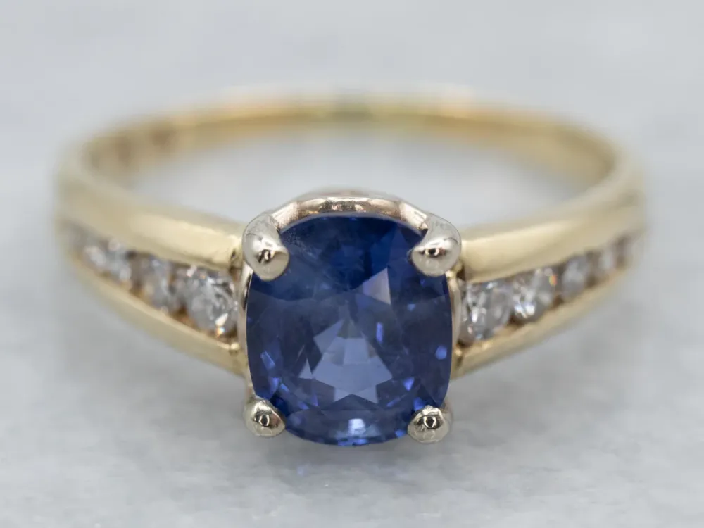 Sluitring True Azure Ceylon Sapphire and Diamond Ring