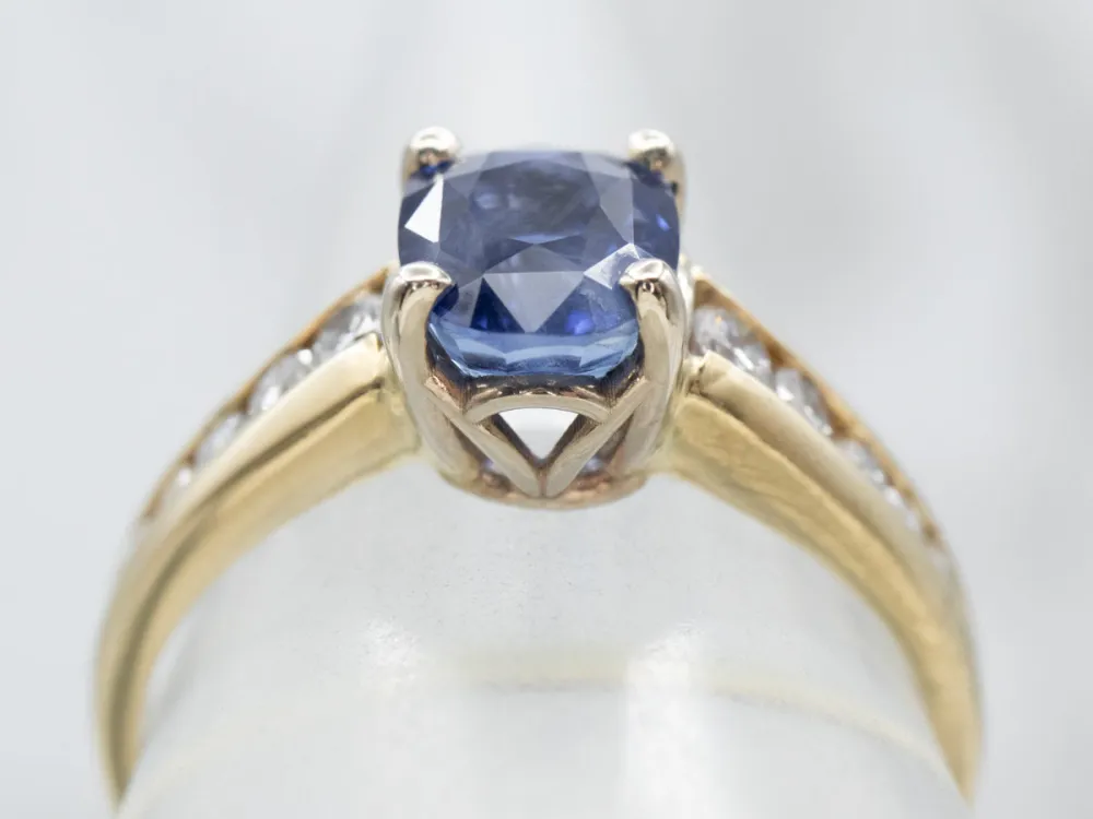 Sluitring True Azure Ceylon Sapphire and Diamond Ring