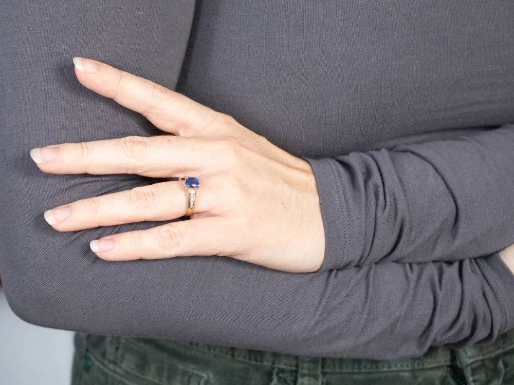 Sluitring True Azure Ceylon Sapphire and Diamond Ring